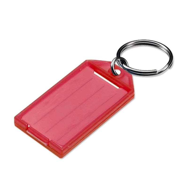 Lucky Line Key Tag with Flap, Split Ring & Paper Insert for Labeling, Key Organization & Identification, 10-Pack, Red (6057010) - Image 3